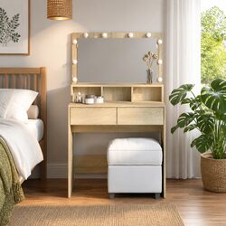 Dressing Table with LED Mirror for Home Use