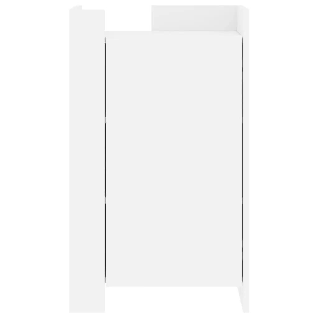 Storage Cabinet Engineered Wood White 75cm Height 45cm Width 35cm Depth Minimalist Sideboard Furniture