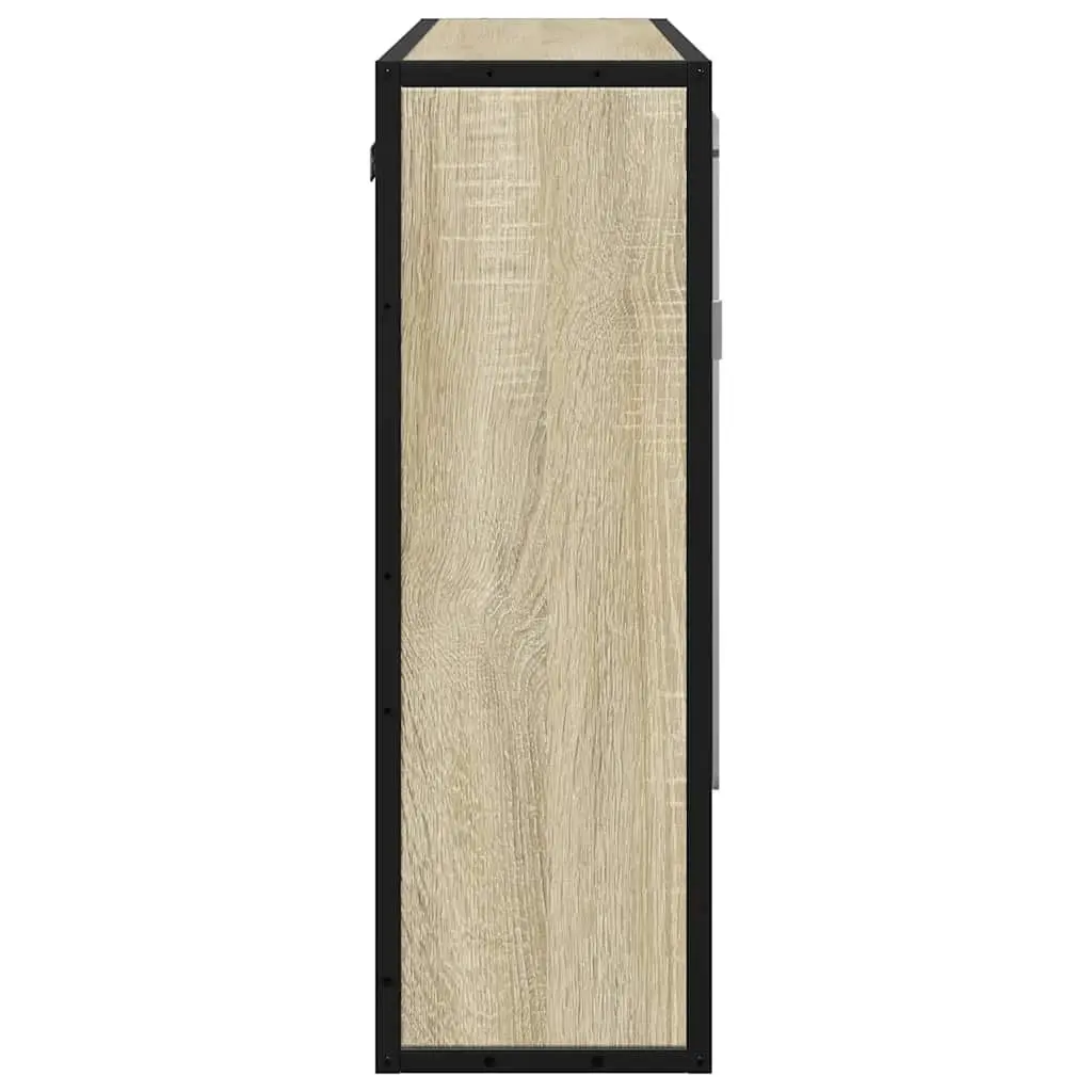 Bathroom Mirror Cabinet Engineered Wood Wall-Mounted 65W x 20D x 60H cm Brown