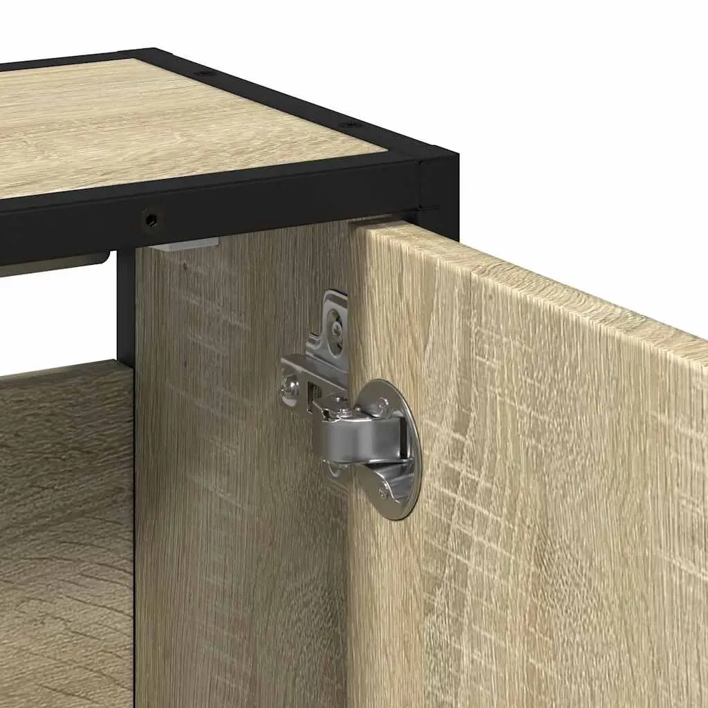 Bathroom Mirror Cabinet Engineered Wood Wall-Mounted 65W x 20D x 60H cm Brown