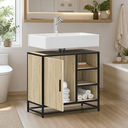 Bathroom Storage with Engineered Wood Cabinet