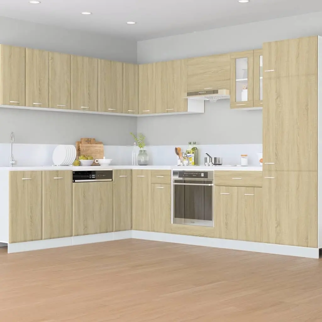 Kitchen Cabinet Storage Unit Brown Engineered Wood with Drawer and Shelves 60x46x81.5cm
