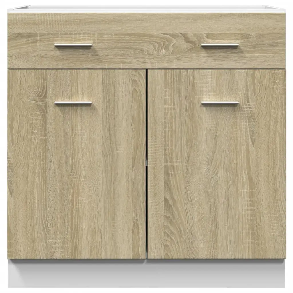 Kitchen Cabinet Brown Engineered Wood Storage Drawer Bottom 80cm