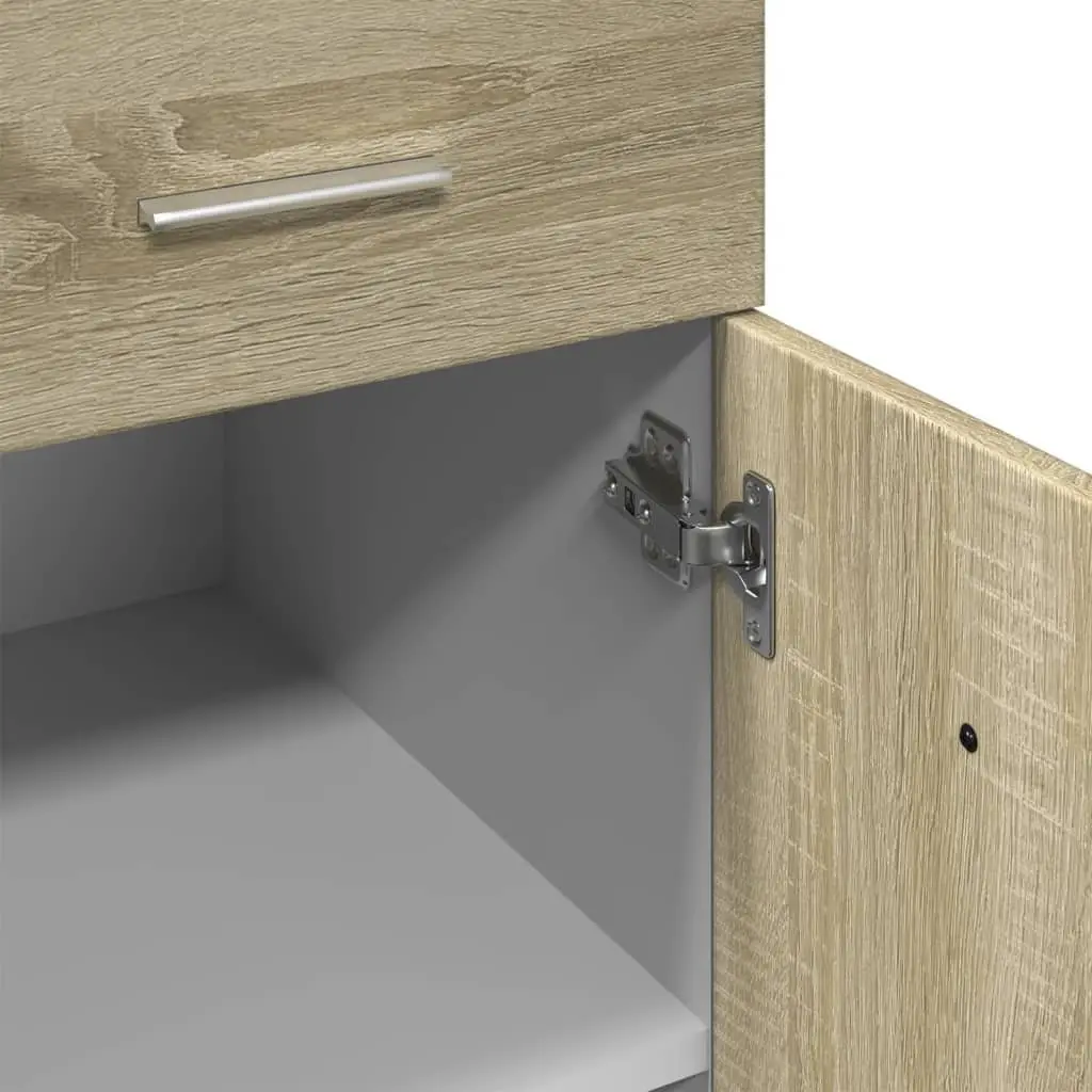 Kitchen Cabinet Brown Engineered Wood Storage Drawer Bottom 80cm