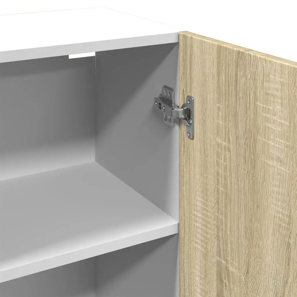 Wall Mounted Storage Cabinet Kitchen Organiser Brown Engineered Wood 50x31x60cm