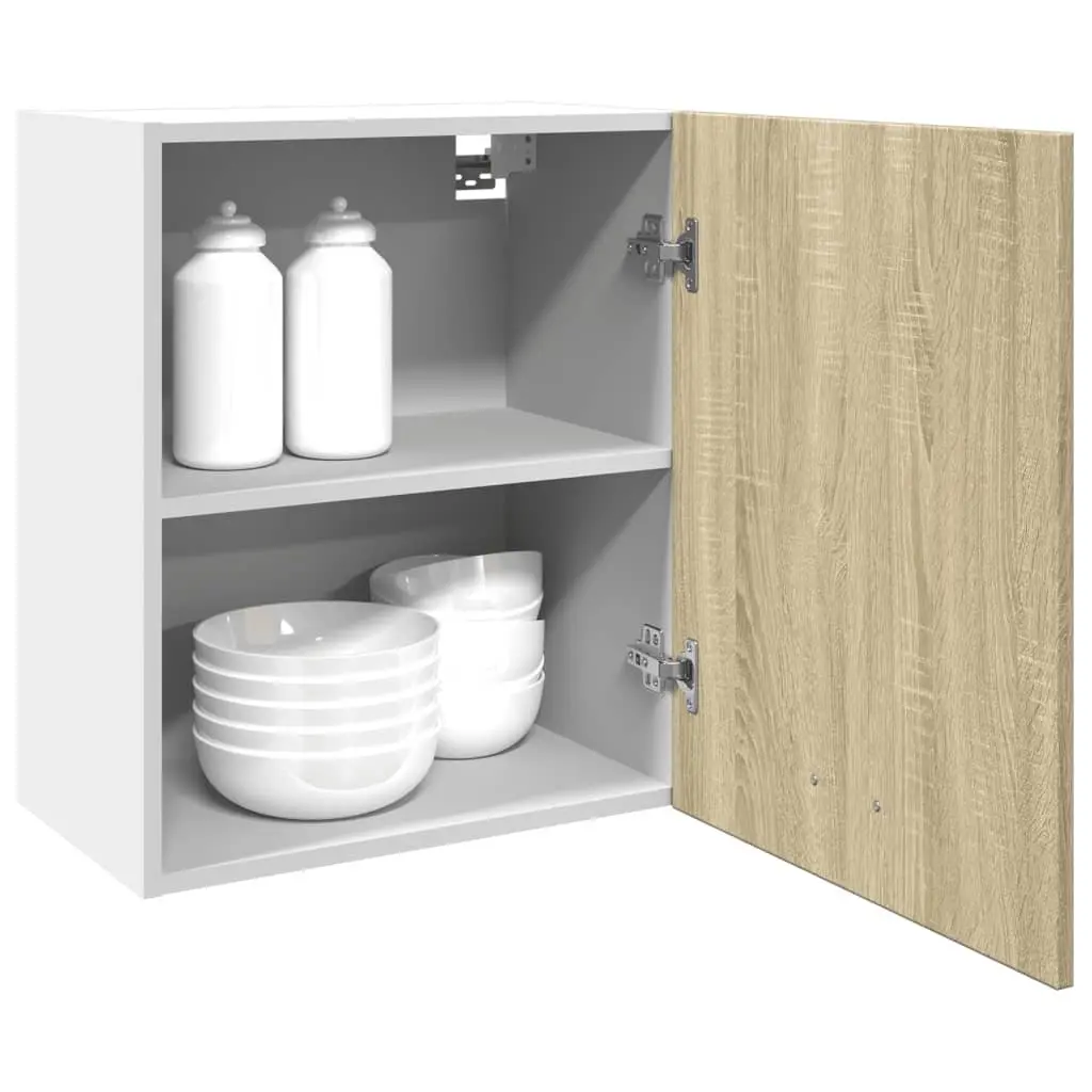 Wall Mounted Storage Cabinet Kitchen Organiser Brown Engineered Wood 50x31x60cm