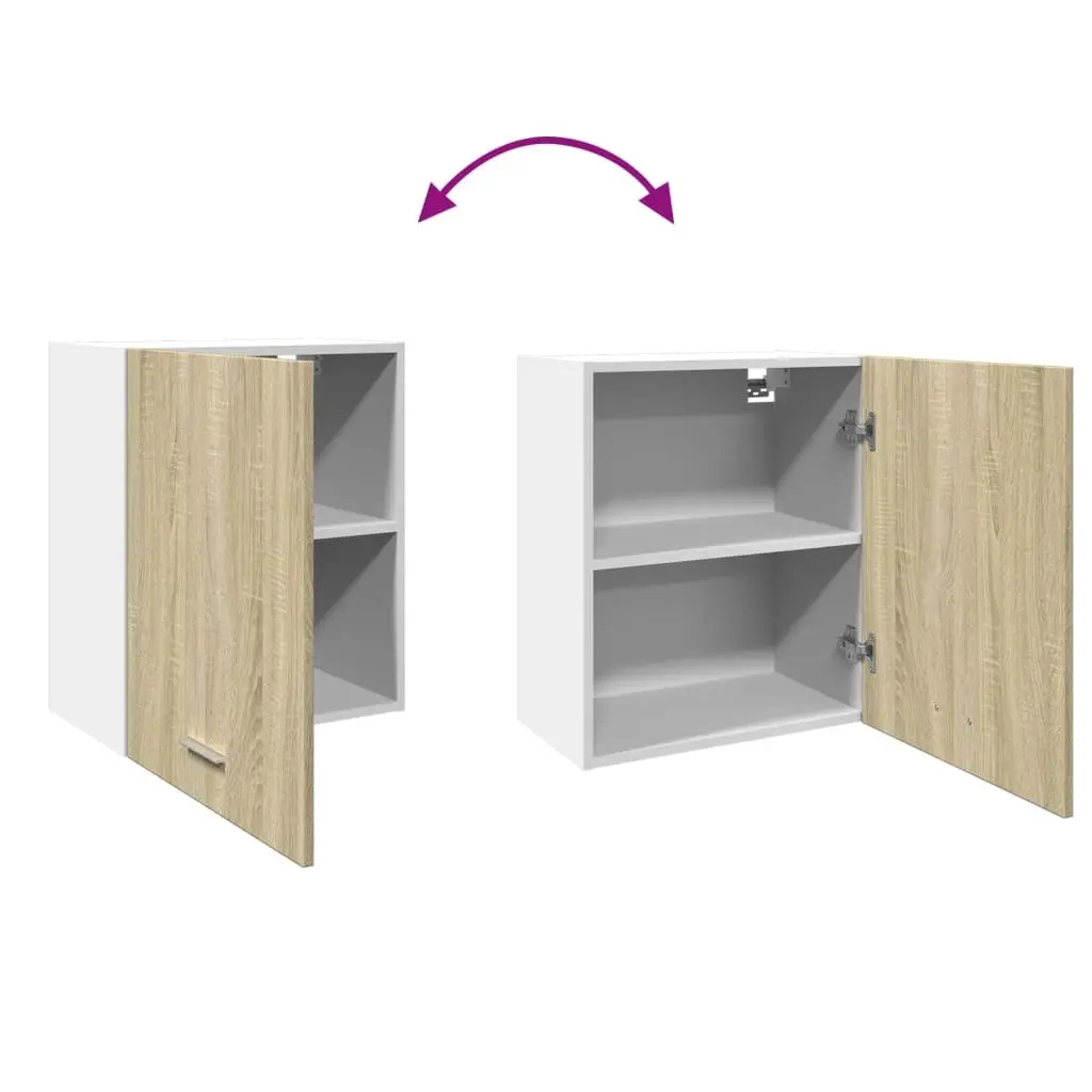 Wall Mounted Storage Cabinet Kitchen Organiser Brown Engineered Wood 50x31x60cm