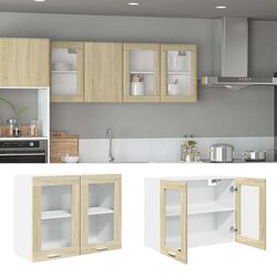 Functional Hanging Glass Cabinet for Kitchen Storage