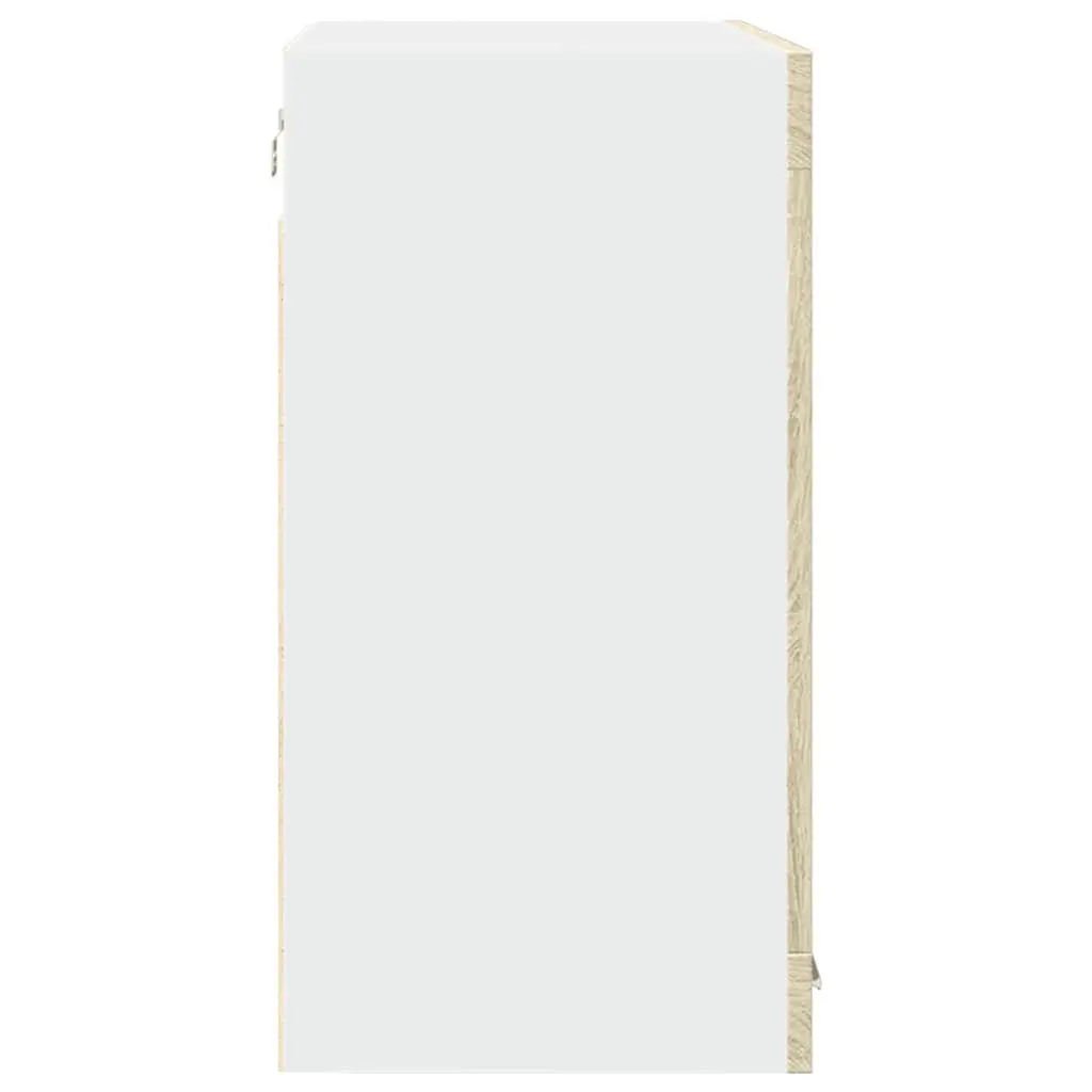 Hanging Glass Cabinet Engineered Wood 80x31x60cm Brown Wall Mounted Kitchen Storage