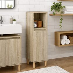 Bathroom Vanity Cabinet Sonoma Oak Storage Unit Engineered Wood 30x30x100 cm