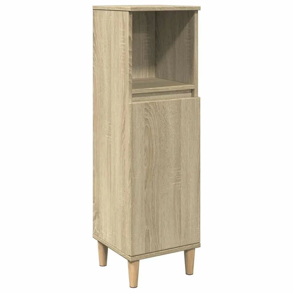 Bathroom Cabinet Engineered Wood Sonoma Oak 30x30x100 cm