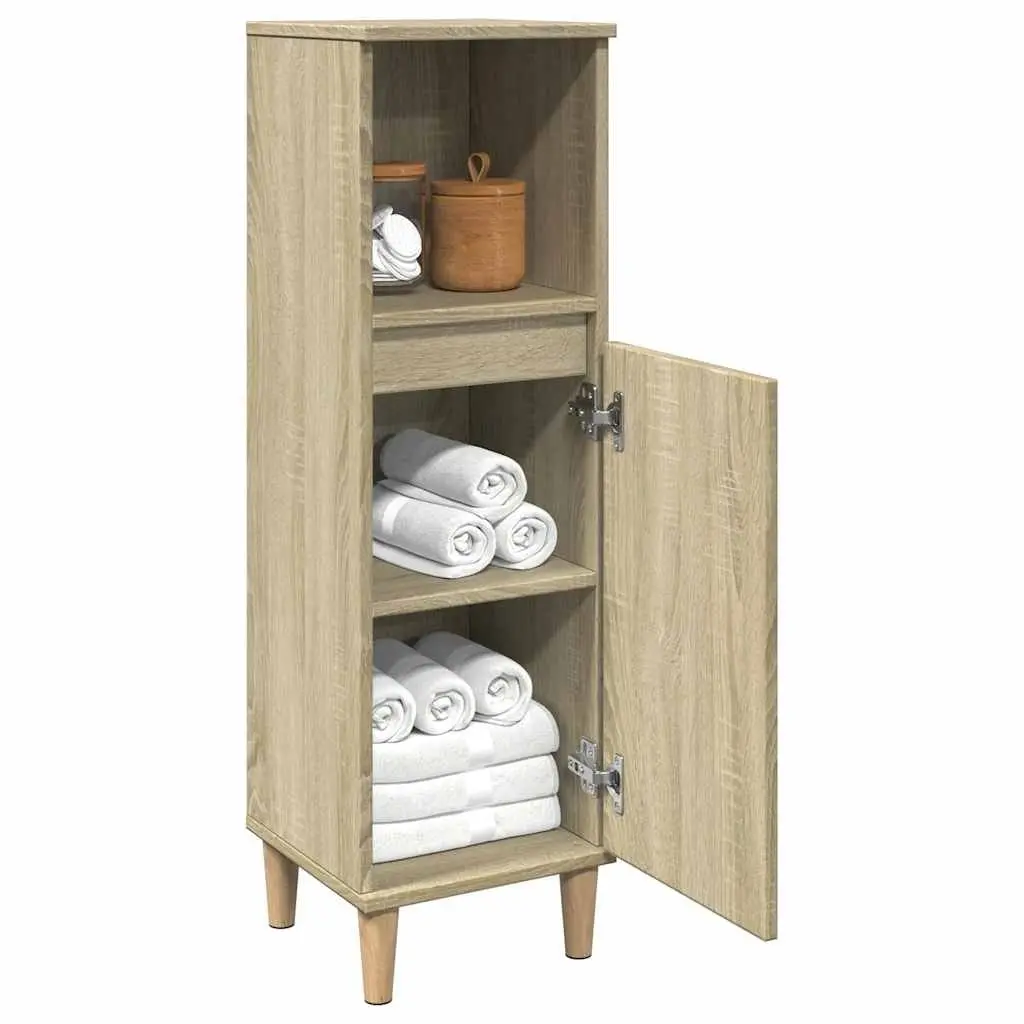 Bathroom Cabinet Engineered Wood Sonoma Oak 30x30x100 cm
