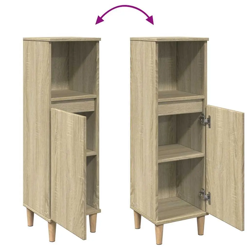Bathroom Cabinet Engineered Wood Sonoma Oak 30x30x100 cm