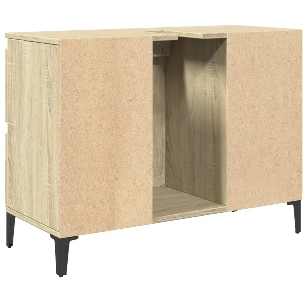 Bathroom Sink Cabinet Vanity Unit Brown Storage Drawers Door Compartment