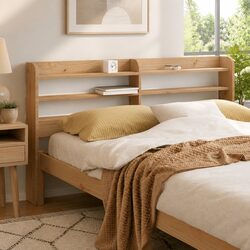 Practical Freestanding Headboard with Storage Options
