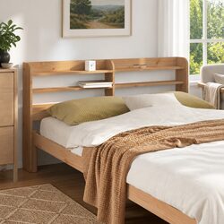 Versatile Headboard with Shelves for Bedroom Use