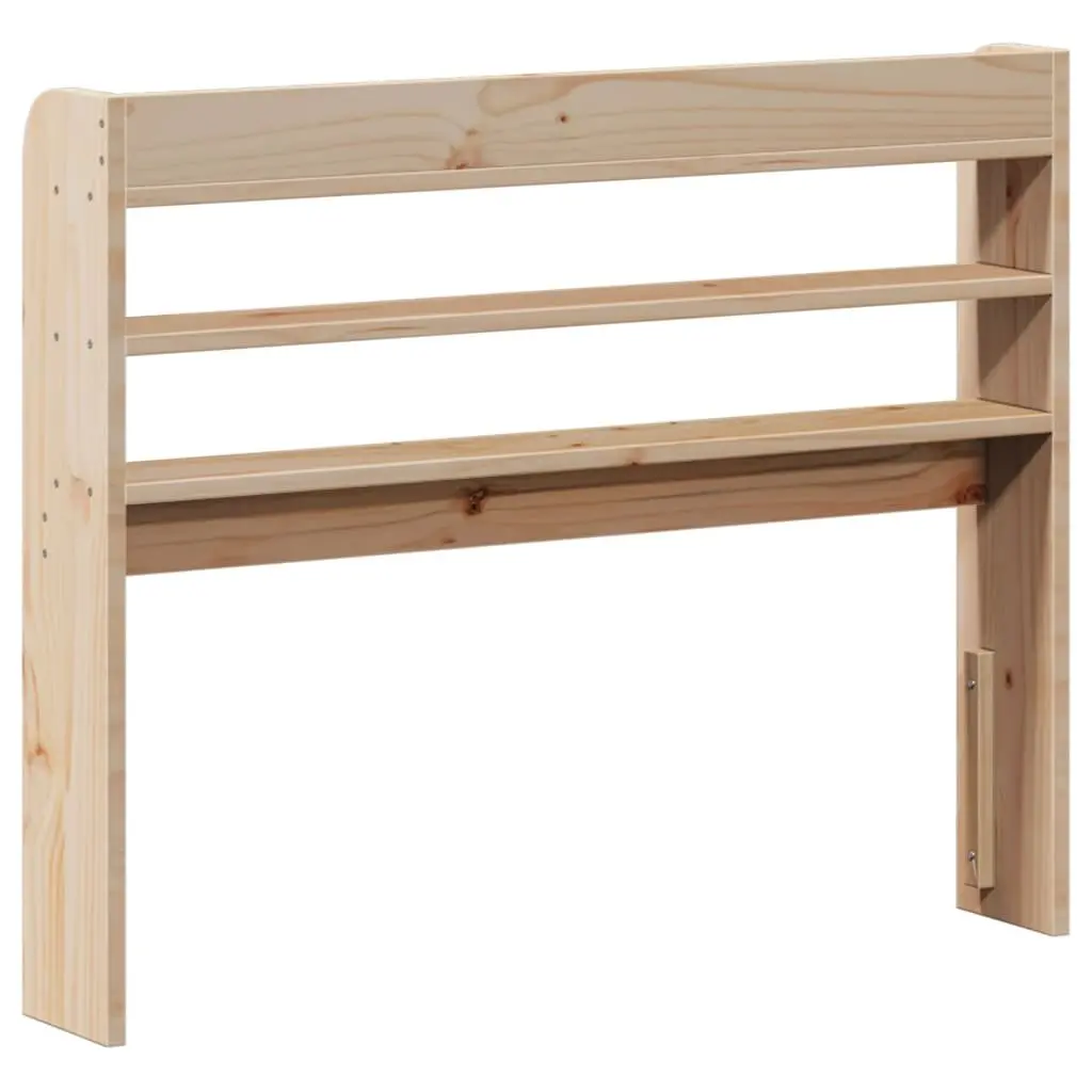 Headboard Freestanding Solid Pinewood 90 cm Brown with Shelves