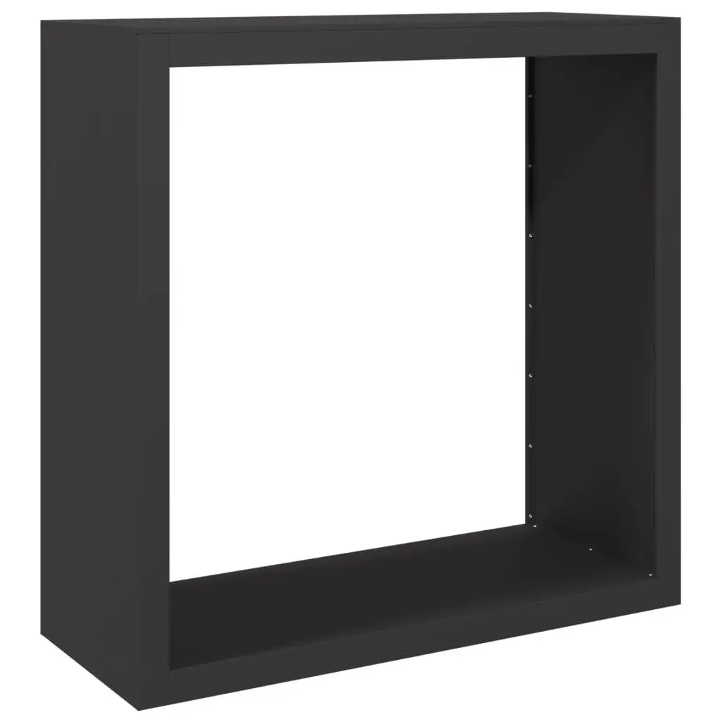 Firewood Rack Steel 100x40x100cm Black Log Storage