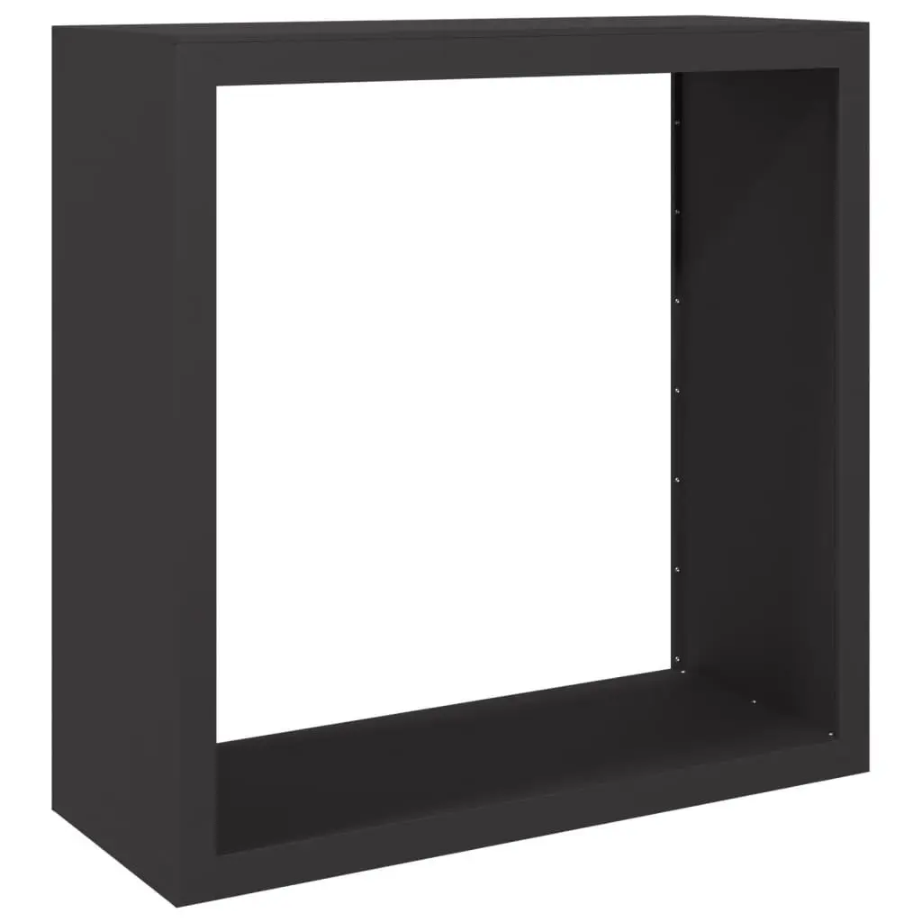 Firewood Rack Steel 100x40x100cm Black Log Storage