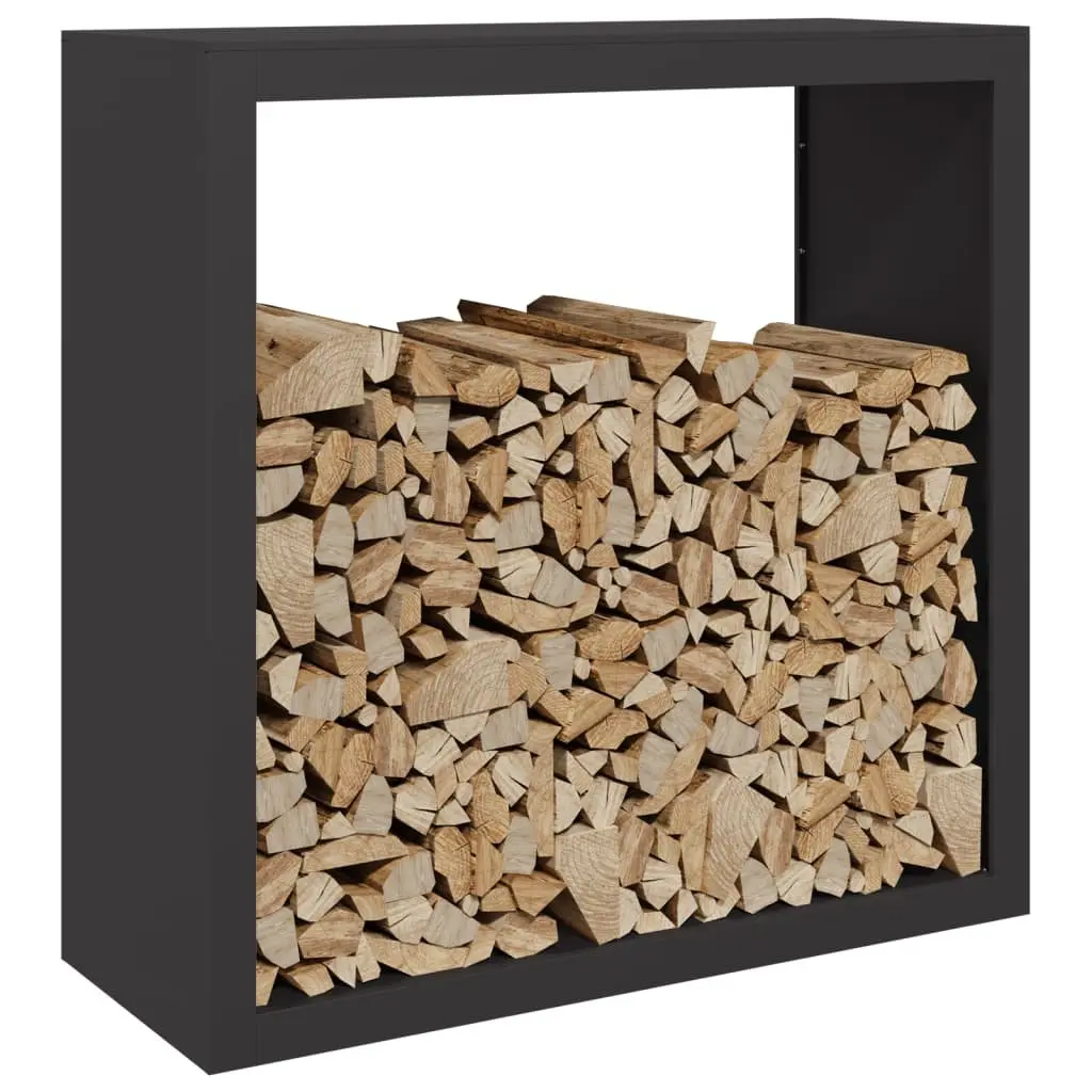 Firewood Rack Steel 100x40x100cm Black Log Storage