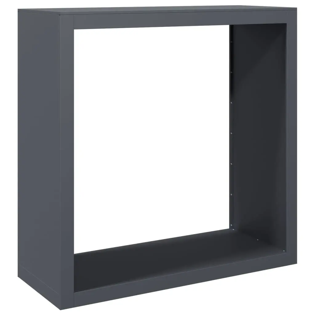 Steel Firewood Rack Log Holder Anthracite Elevated Storage Organizer 100x40x100cm