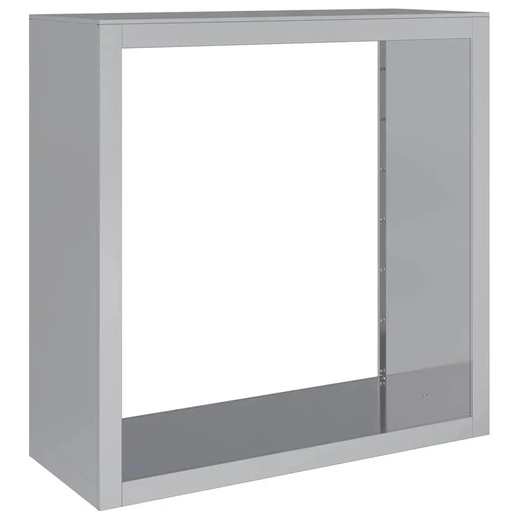 Firewood Rack Log Storage Holder Galvanised Steel 100x40x100cm Grey