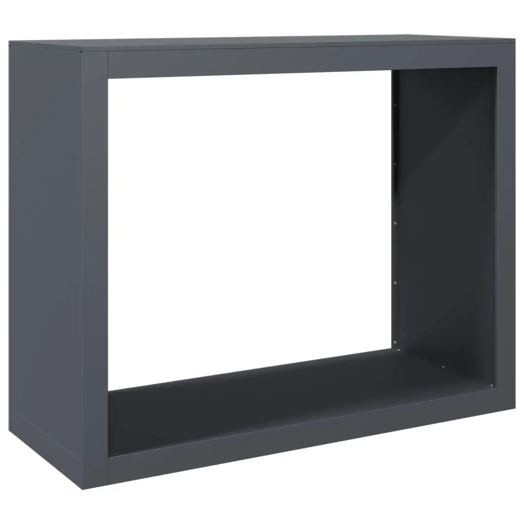 Firewood Rack Steel Log Storage Holder Anthracite 100x40x80cm Fireplace Wood
