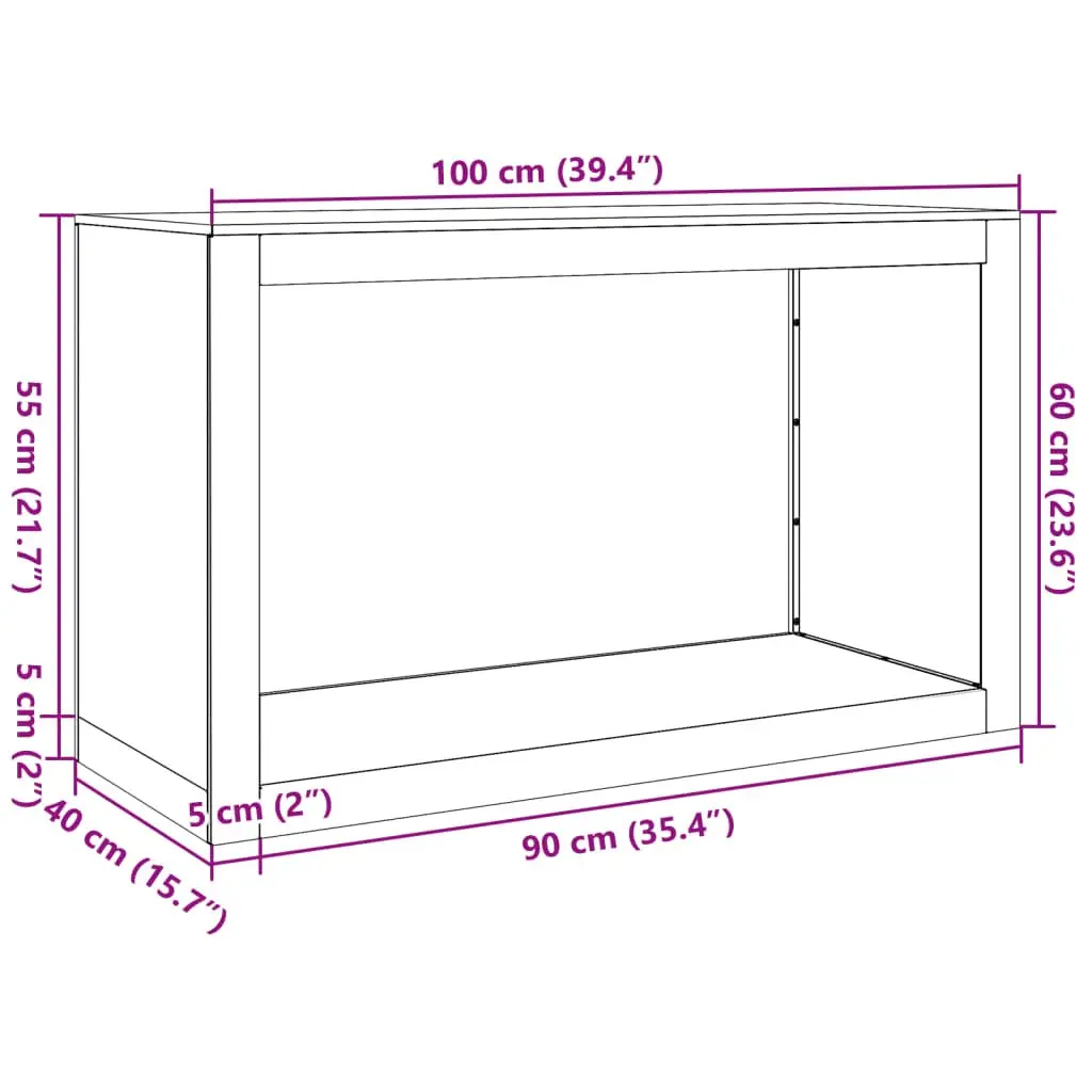 Firewood Rack Steel 100x40x60cm Anthracite Log Storage Stand
