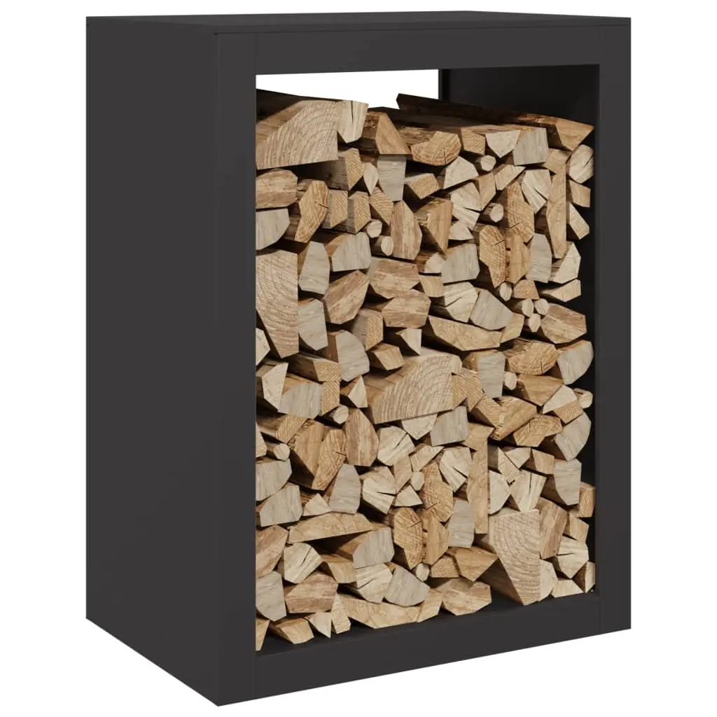 Firewood Rack Steel 60 x 40 x 80 cm Black Storage Log Holder Stand