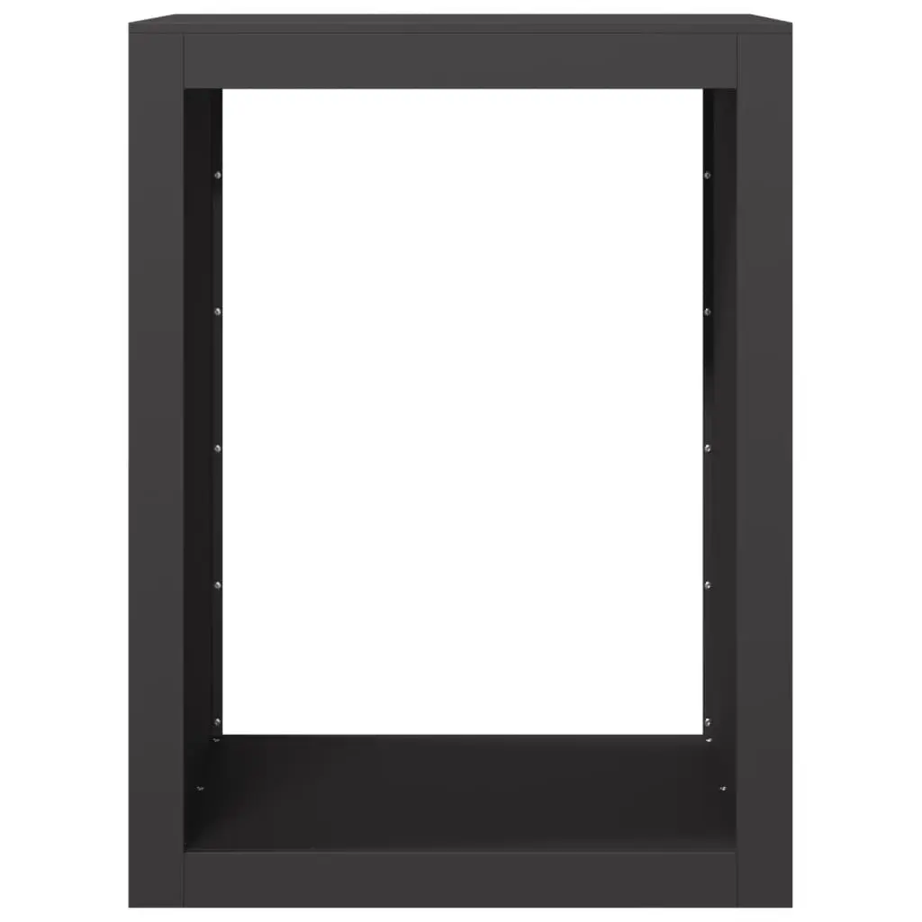 Firewood Rack Steel 60 x 40 x 80 cm Black Storage Log Holder Stand