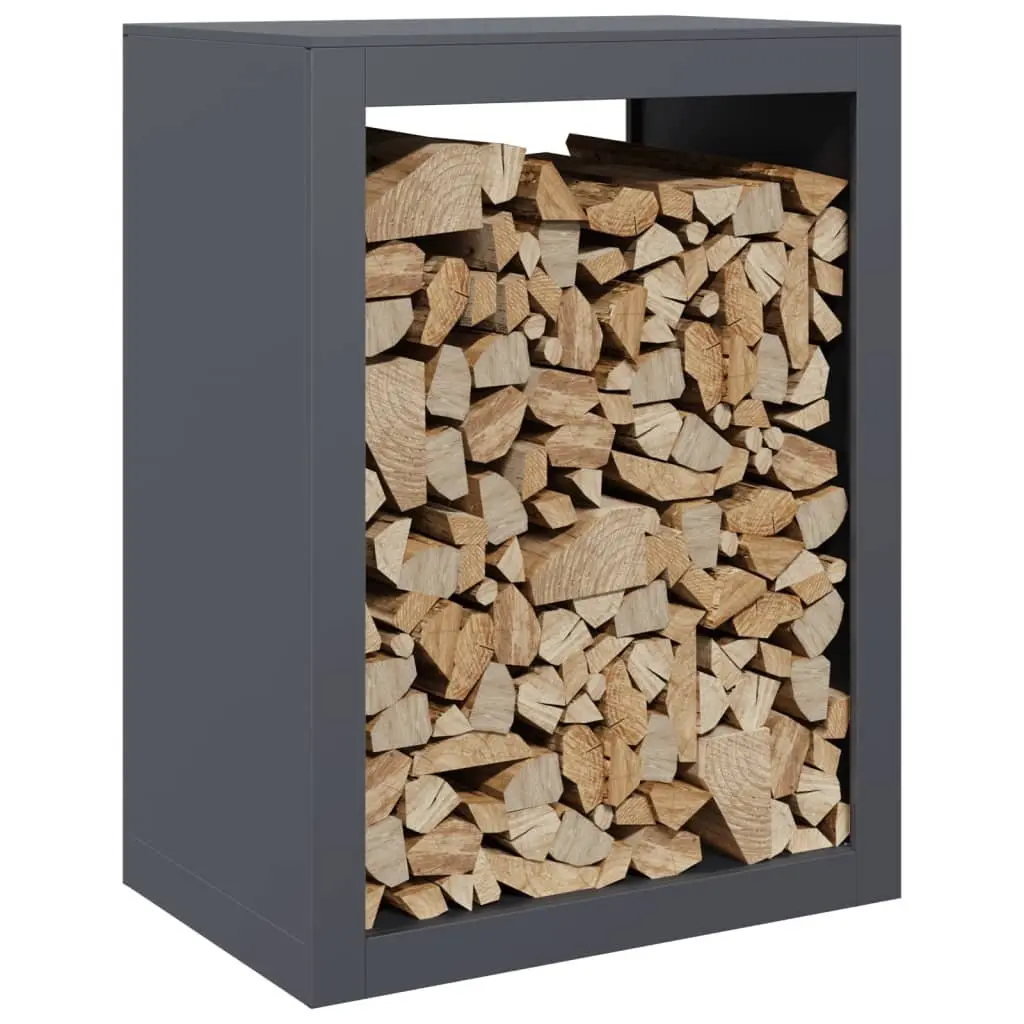 Firewood Rack Steel 60x40x80cm Anthracite Log Holder Fireplace Storage