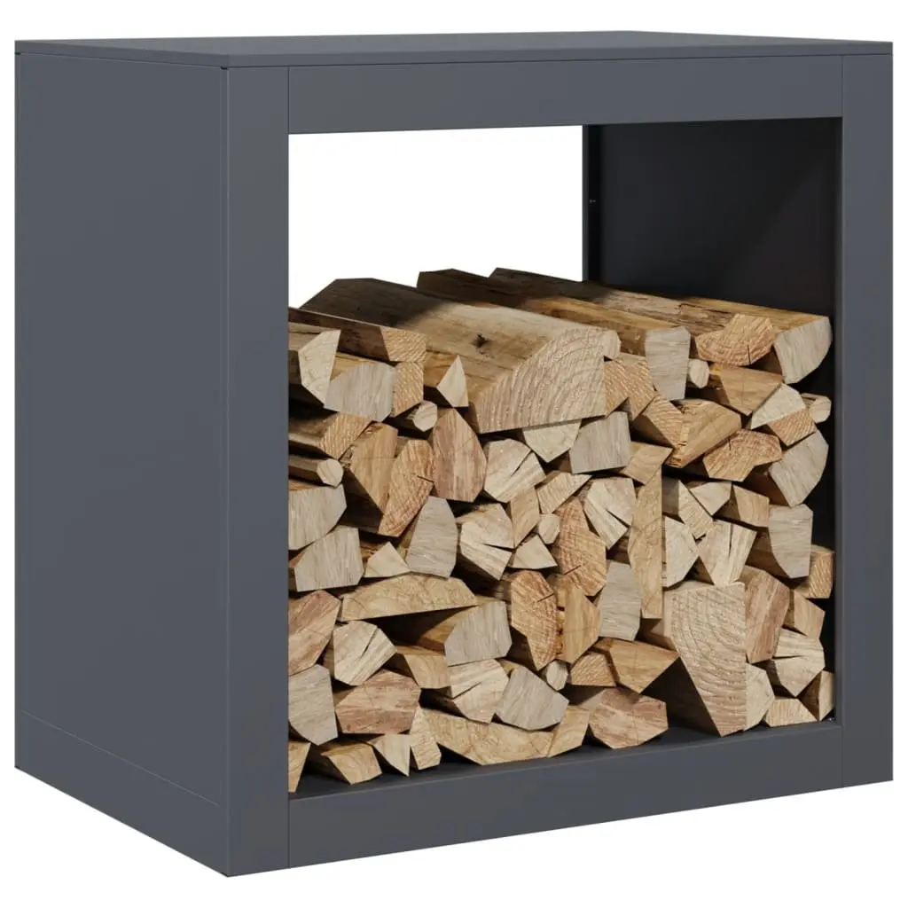 Firewood Rack Steel Anthracite 60 x 40 x 60 cm Storage Log Holder Stand Fireplace Wood Organizer
