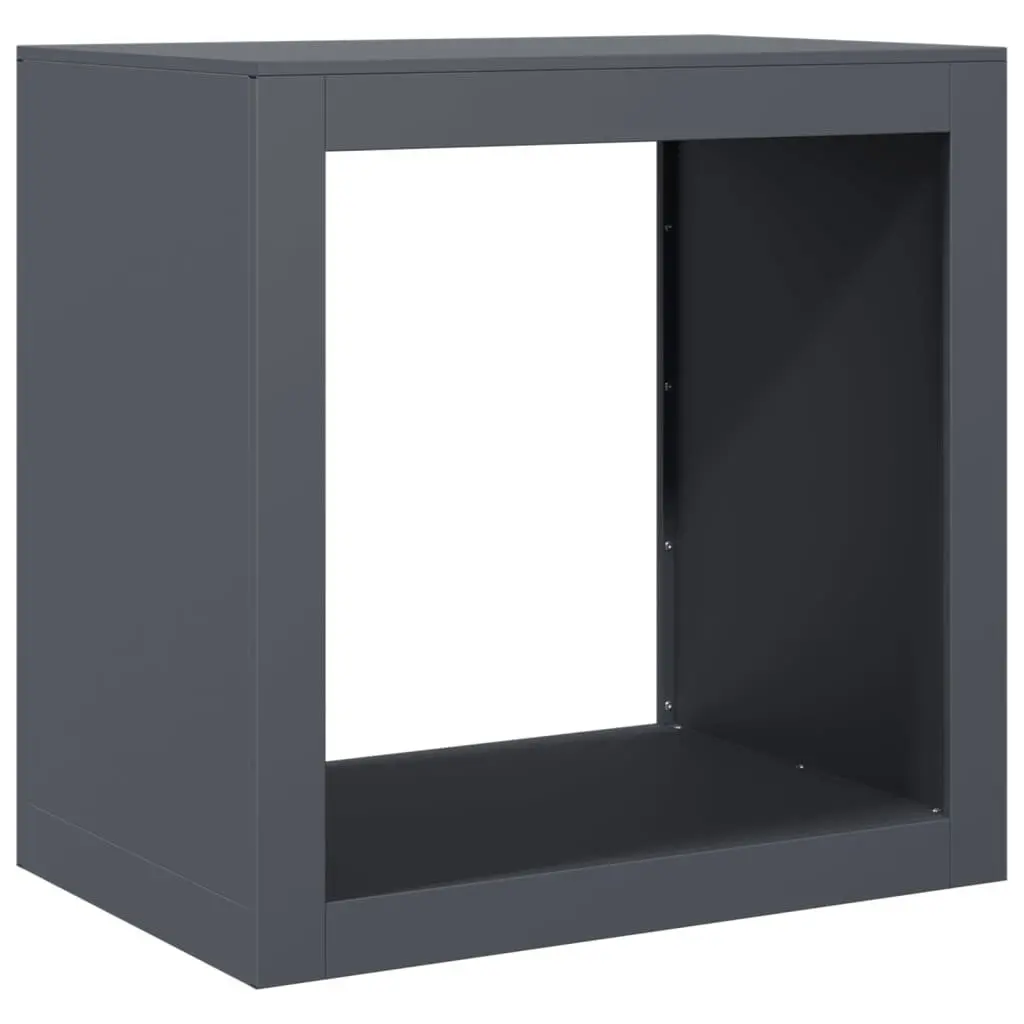 Firewood Rack Steel Anthracite 60 x 40 x 60 cm Storage Log Holder Stand Fireplace Wood Organizer