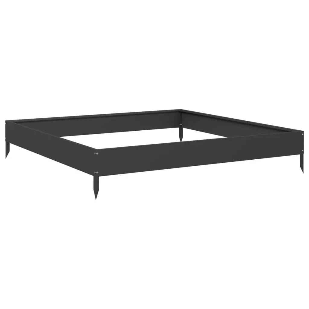 Raised Garden Bed Planter Box Black Steel Outdoor Flowers Vegetables Herbs
