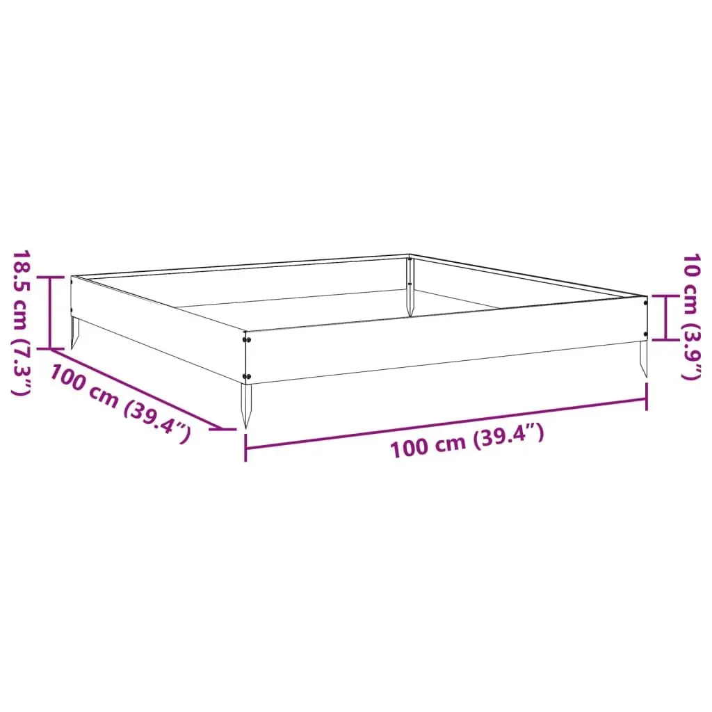 Raised Garden Bed Planter Box Black Steel Outdoor Flowers Vegetables Herbs