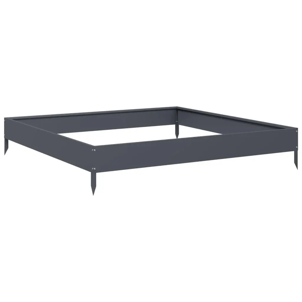 Outdoor Planter Box Raised Bed Steel 100x100x18.5cm Anthracite Garden Vegetable Flower Herb