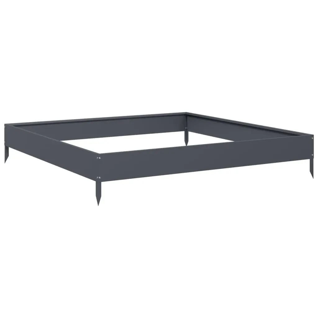 Outdoor Planter Box Raised Bed Steel 100x100x18.5cm Anthracite Garden Vegetable Flower Herb