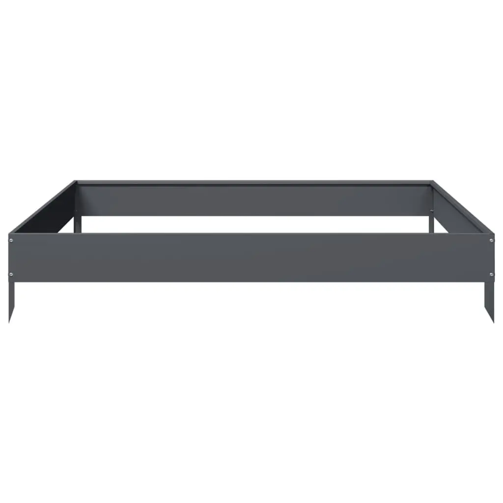 Outdoor Planter Box Raised Bed Steel 100x100x18.5cm Anthracite Garden Vegetable Flower Herb