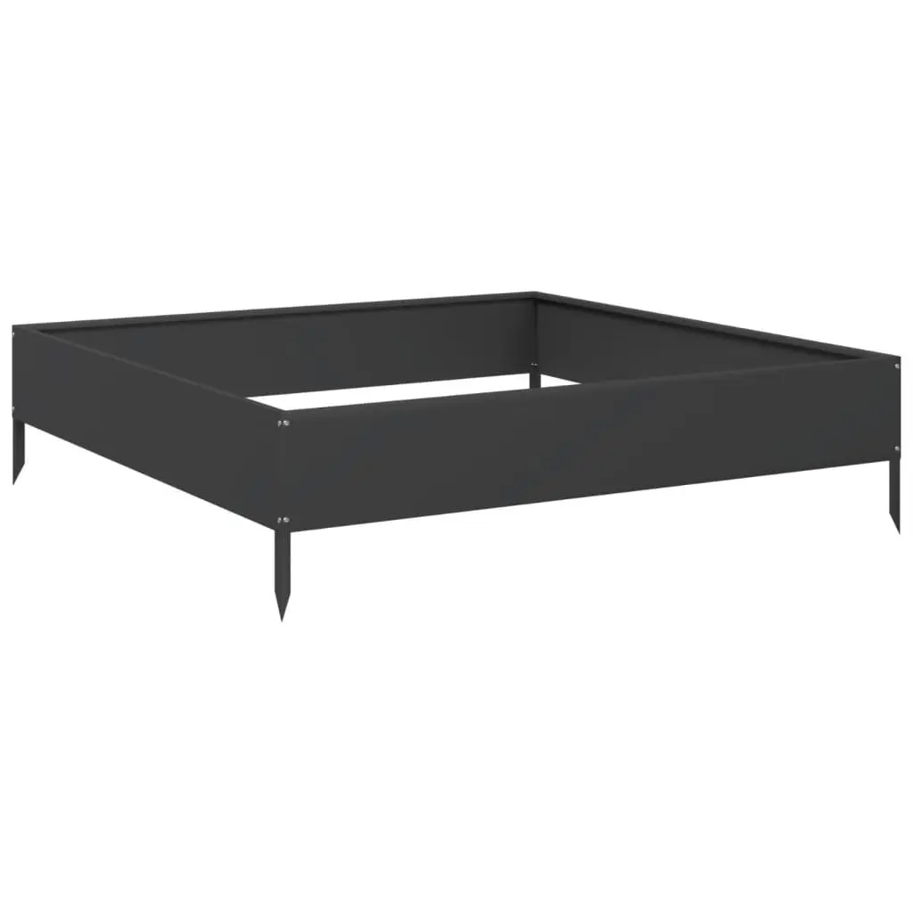 Raised Garden Bed Steel 100cm Black Outdoor Planter for Flowers Vegetables Herbs