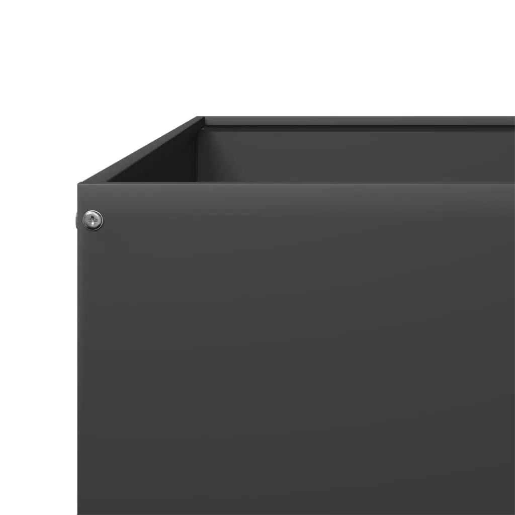 Raised Garden Bed Steel 100cm Black Outdoor Planter for Flowers Vegetables Herbs