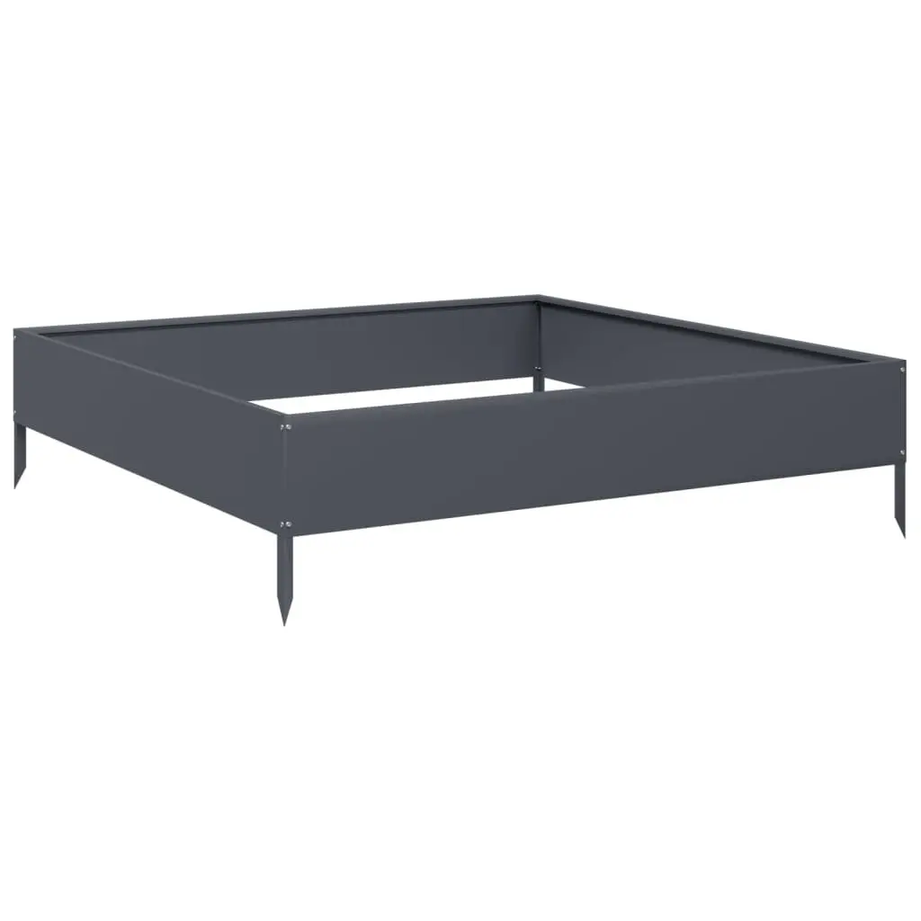 Raised Bed Planter Steel 100x100x26cm Anthracite Outdoor Gardening Flowers