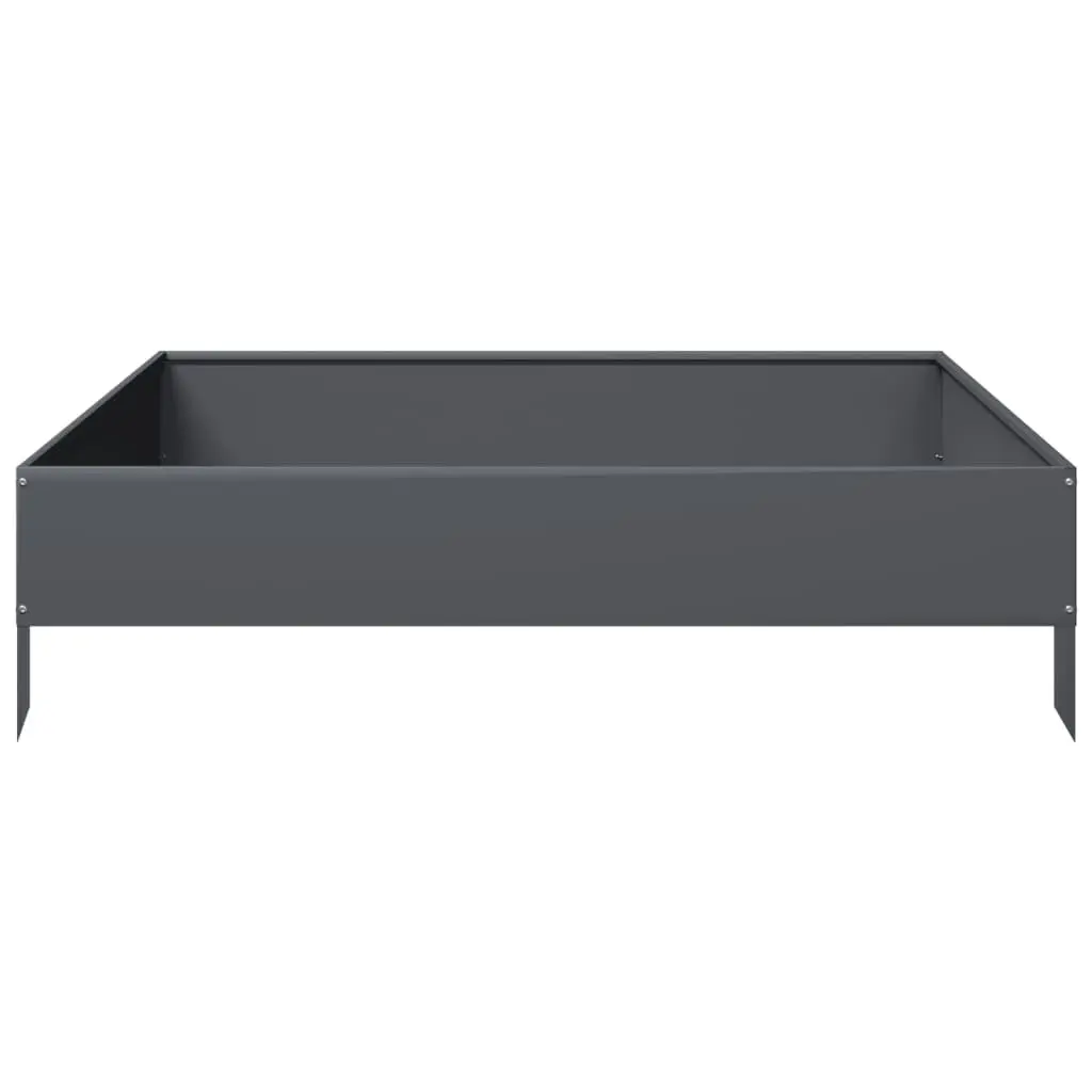 Raised Bed Planter Steel 100x100x26cm Anthracite Outdoor Gardening Flowers