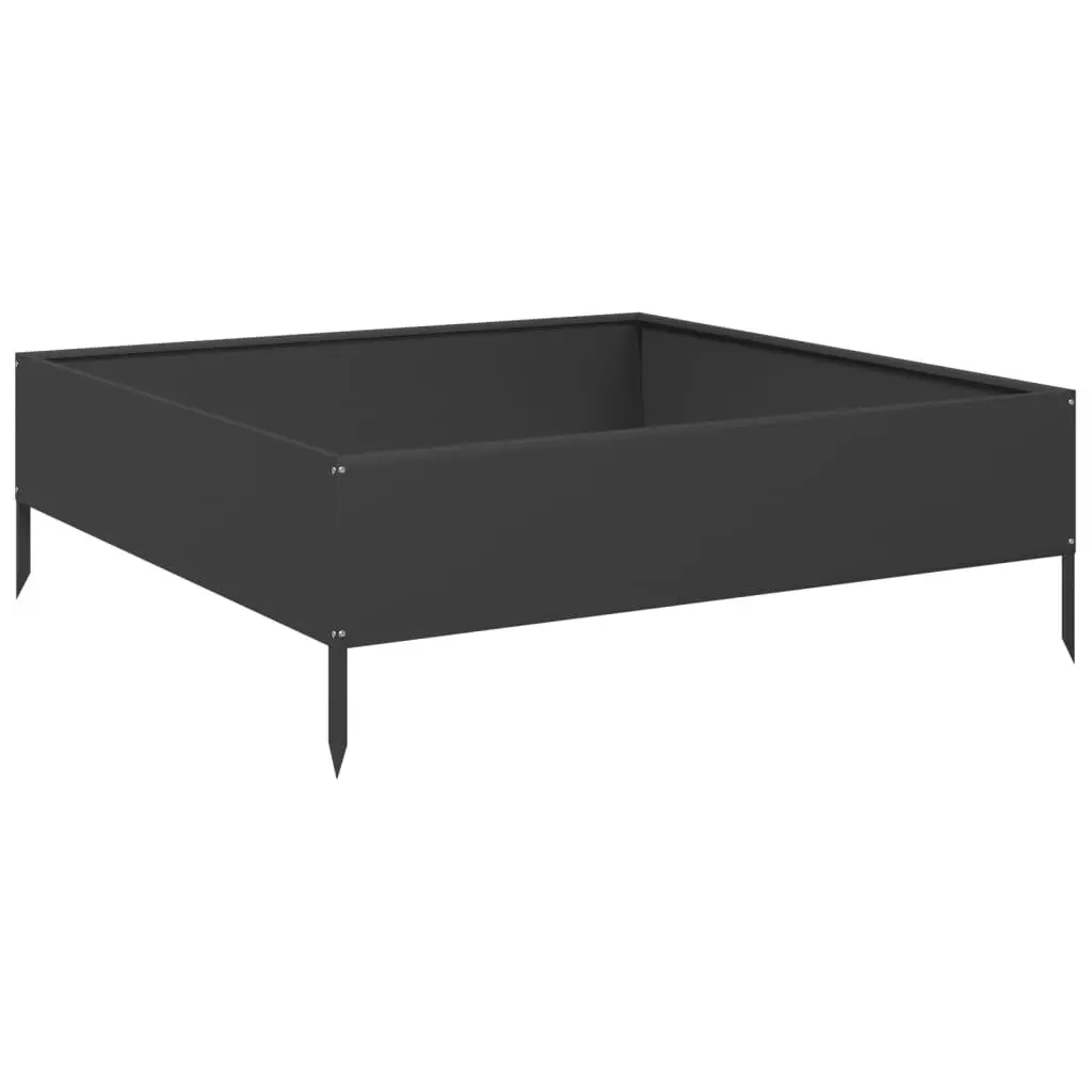 Raised Garden Bed Black Steel Outdoor Planter Flower Vegetable Box