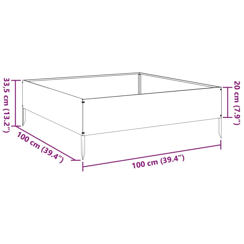Raised Garden Bed Black Steel Outdoor Planter Flower Vegetable Box