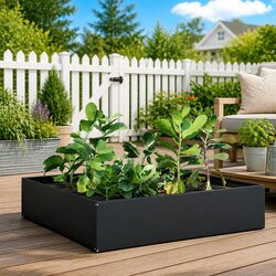 Practical Anthracite Planter Box for Outdoor Use 100x100x41 cm