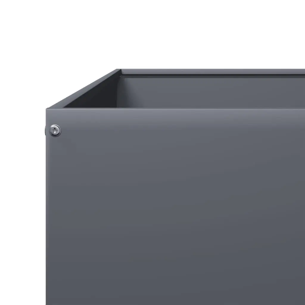 Outdoor Planter Box Steel Raised Bed 100x100x41cm Anthracite Weather Resistant Garden Decor