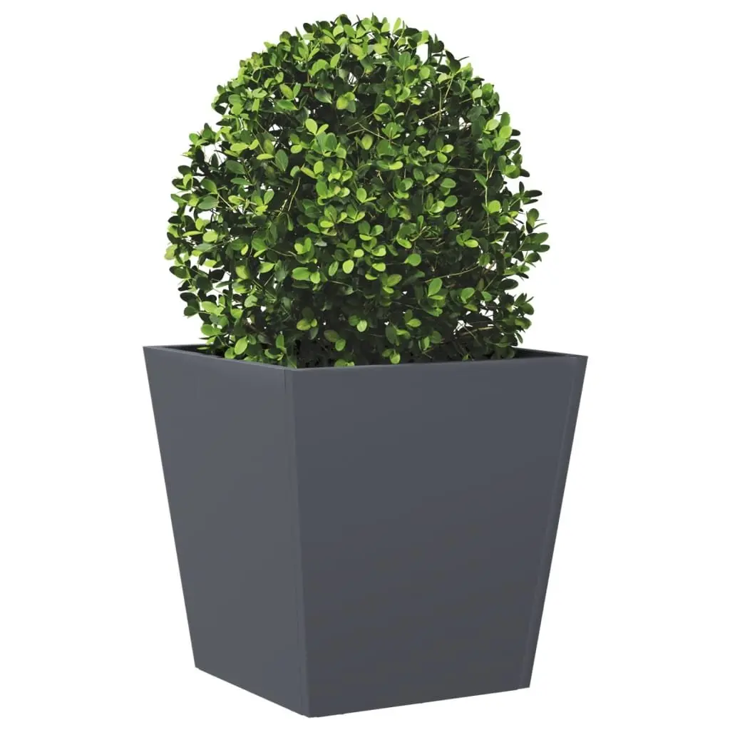 Garden Planter Box 40x40x40 cm Anthracite Steel Outdoor Pots Flowers Plants