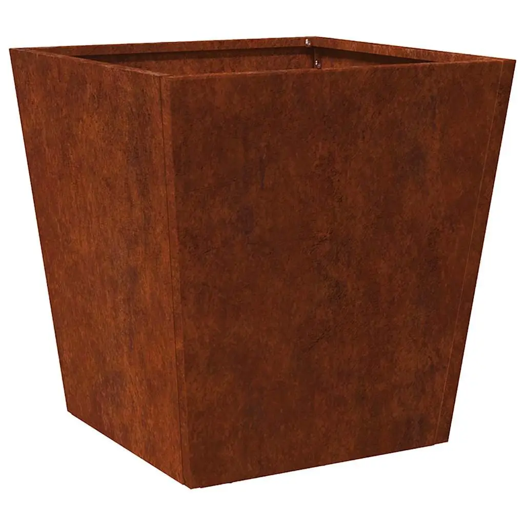 Garden Planter Weathering Steel 40x40x40 cm Silver Outdoor Pots for Flowers Plants