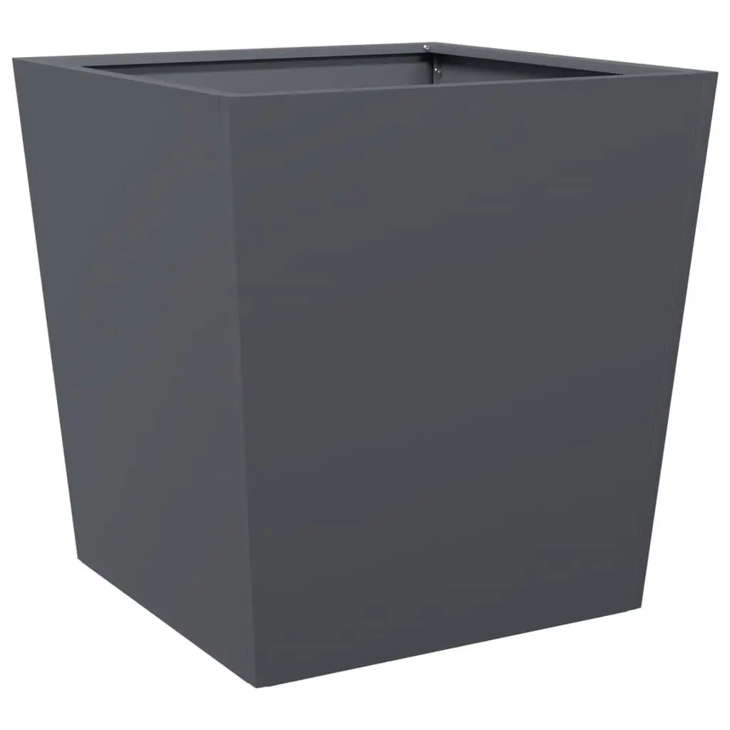 Garden Planter Steel 50x50x50 cm Anthracite Outdoor Pot Raised Bed
