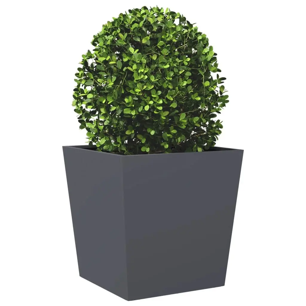 Garden Planter Steel 50x50x50 cm Anthracite Outdoor Pot Raised Bed